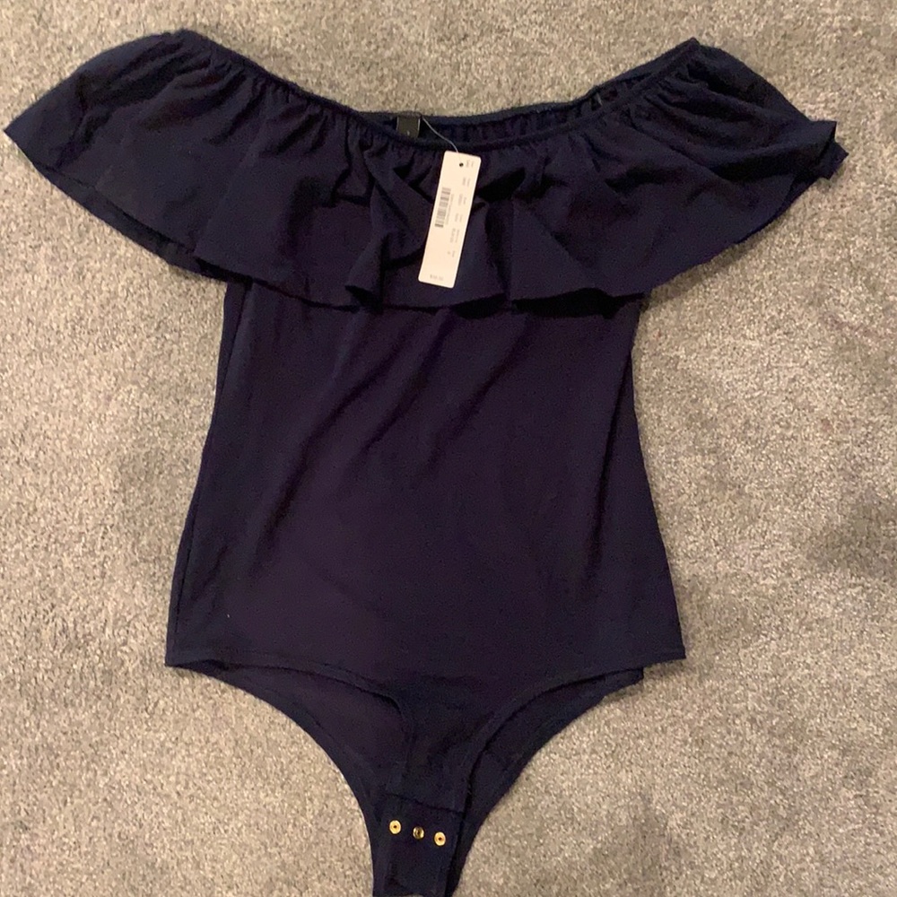 NWT J. Crew blue off the shoulder bodysuit size S